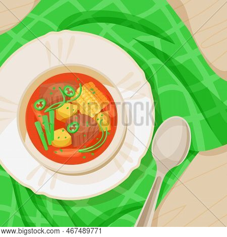 Puchero, Hot Dish Of Latin American Cuisine, Top View