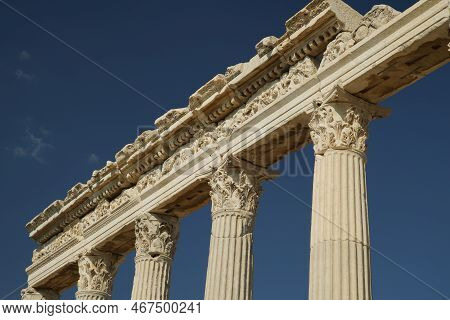 Columns In Laodicea On The Lycus Ancient City In Denizli City, Turkiye