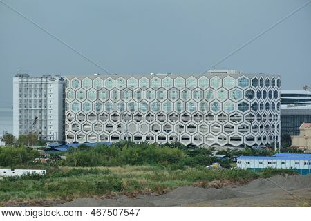 National University Facade In Paranaque, Philippines