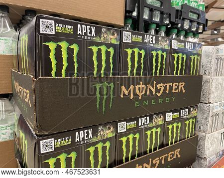 Grovetown, Ga Usa - 11 02 22: Grocery Store Monster Energy Drink Display