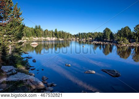 Clear Mountain Lake In The Beartooth Mountain Range Of Montana