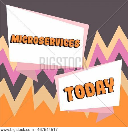 Writing Displaying Text Microservices. Word For Software Development Technique Building Single Funct