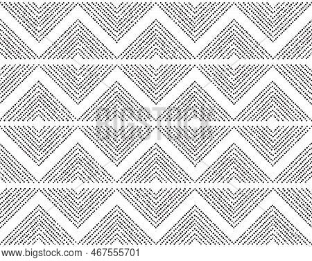 Prehistoric Pottery Bell Beaker Culture Inspired Seamless Pattern With Dots And Uneven Lines - Folk 