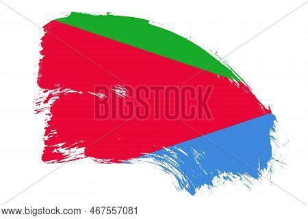 Eritrea Flag On White Background With Abstract Paint Brush Texture Effect