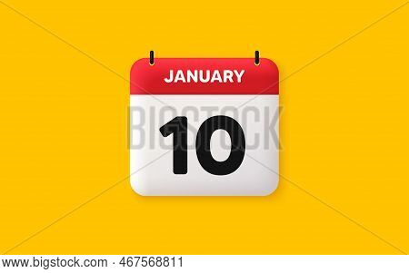 Calendar Date 3d Icon. 10th Day Of The Month Icon. Event Schedule Date. Meeting Appointment Time. Ag