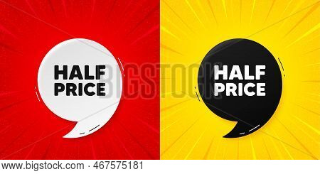 Half Price Tag. Flash Offer Banner With Quote. Special Offer Sale Sign. Advertising Discounts Symbol