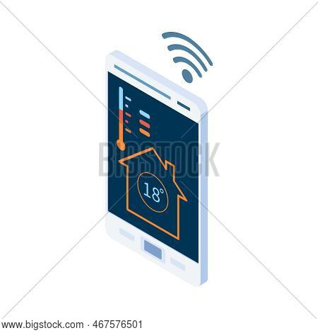 Home Climate Control Isometric Composition With Isolated Icon Of Domestic Appliance On Blank Backgro