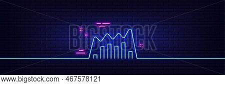 Neon Light Glow Effect. Investment Chart Line Icon. Economic Graph Sign. Stock Exchange Symbol. Busi