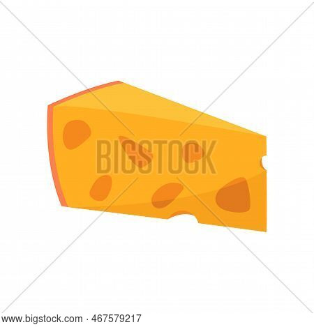 Cheese Enriched With Vitamin D Vector Illustration. Source Of Vitamin D, Cheese Isolated On White Ba