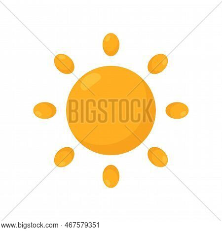 Sun Enriched With Vitamin D Vector Illustration. Source Of Vitamin D, Sun Isolated On White Backgrou