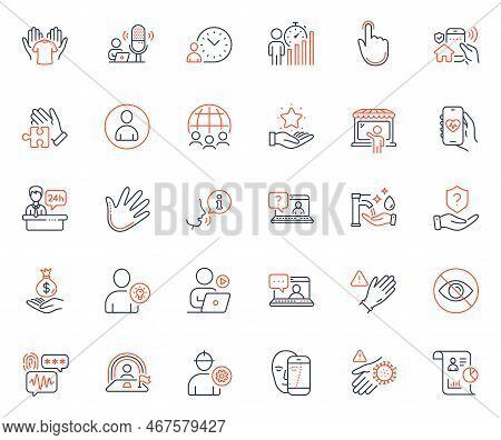 People Icons Set. Included Icon As Friends Chat, House Security And Hand Web Elements. Faq, Avatar, 