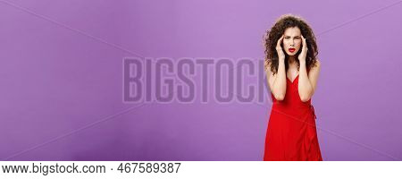 Stupid People Getting On Her Nerves. Irritated And Bothered Stylish Rish Businesswoman In Evening Re