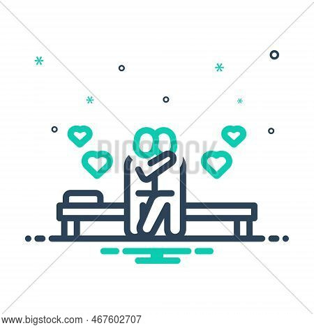 Mix Icon For Intimate Kissing Affectionate Loving Dearest Couple Relationship Romantic Passion