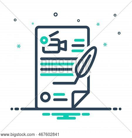 Mix Icon For Scenarios Storyline Screenplay Scrip Video Cinematography Filmmaking Videotaping