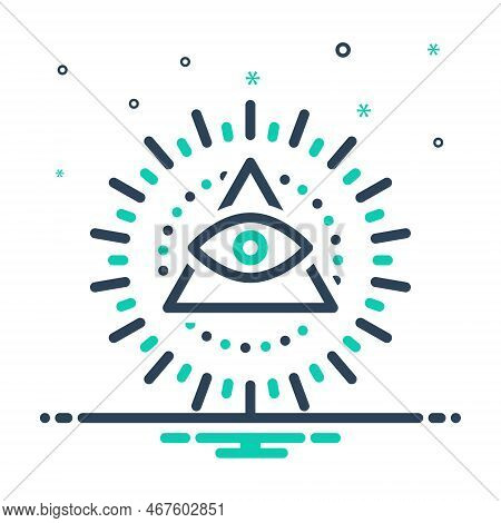 Mix Icon For Providence Foresight Guidance Allseeing Oracle Pyramid Eye
