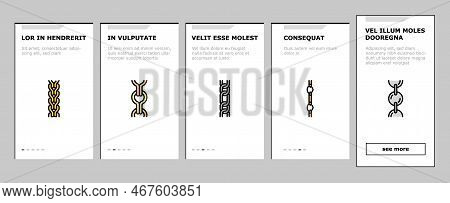 Chain Metal Connection Link Onboarding Mobile Vector. Steel Object, Element Iron, Strong Abstract St