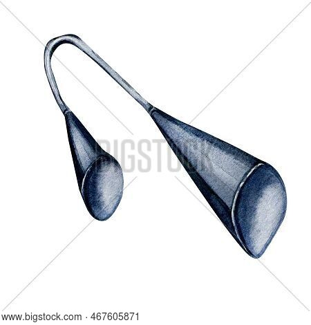 Agogo Percussion Musical Instrument Watercolor Illustration Isolated.