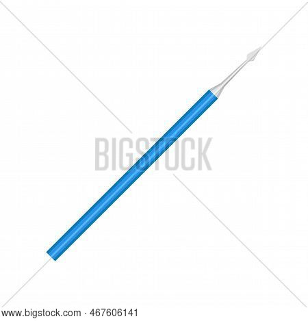Molt Periosteal Elevator Vector Illustration. Cartoon Drawing Of Dentist Tool, Teeth Cleaning Equipm