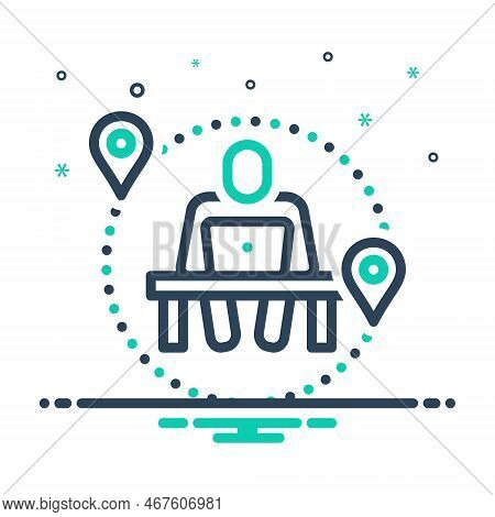 Mix Icon For Anywhere Somewhere Anyplace Everywhere Wherever Anytime Work Employee