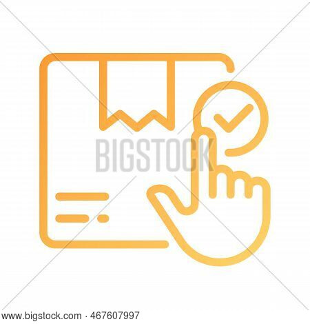 Order Booking Pixel Perfect Gradient Linear Vector Icon. Choose Postal Service. Book Online. Parcel 