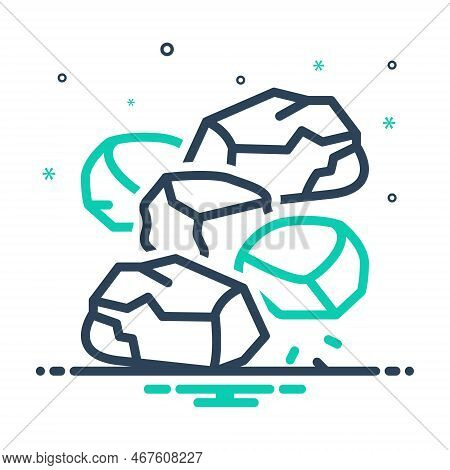 Mix Icon For Stones Rock Gravel Rubble Minerals Boulder Crag Masonary Polygonal