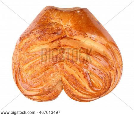 Twist Bun With Heart Shape At Dry Sunny Summer Day