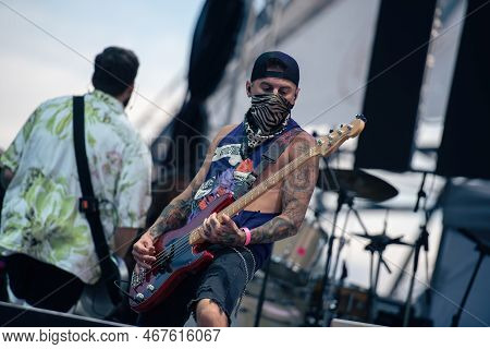 Galati, Romania - September 18, 2022: Artist Daniel Ionut Onel From Hvnds Band Performs Live On Stag