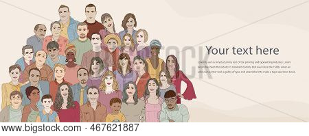 Various People Of Different Ages. Group People Diversity Men Women Children Teenagers Senior. Divers