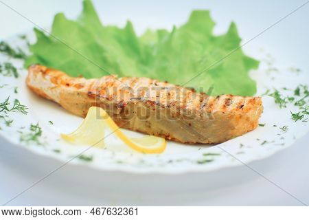 Healthy Eating, Diet. Baked Grilled Trout Salmon .