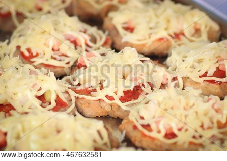 Close Up. Delicious Hot Dish On A Baking Sheet.