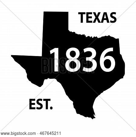 Texas 1836 Est Design Vector Illustration For Print.