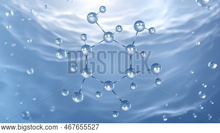 Inositol Molecular Structure, 3d Model Vitamin B8, Structural Chemical Formula View From A Microscop