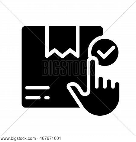 Order Booking Black Glyph Icon. Choose Postal Service. Book Online. Check Box. Parcel Delivery, Ship
