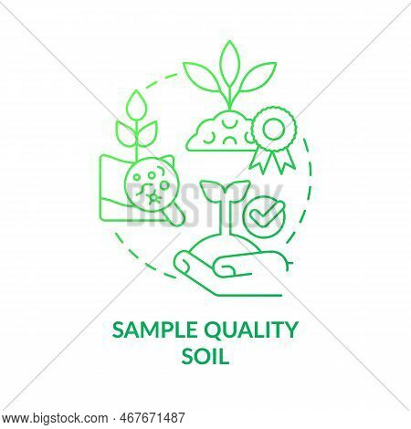 Sample Quality Soil Green Gradient Concept Icon. Test Ground. Analyze Topsoil Layer. Soil Health Abs