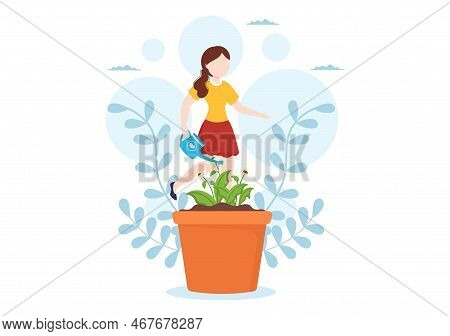 Personal Development With People Developing Mental Issues, Growth And Self Improvement As Plant In F
