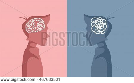 Man Experiencing Different Emotions Vector Cartoon Illustration