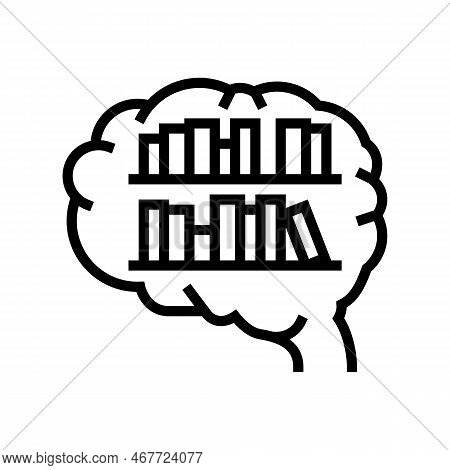 Knowladge Brain Human Line Icon Vector. Knowladge Brain Human Sign. Isolated Contour Symbol Black Il