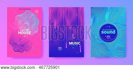 Futuristic Abstract Dance Poster. Electronic Sound Flyer. Techno Music Cover. Vector Dj Background. 