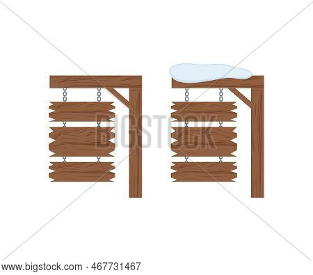 Wooden Signs, Wooden Signboards, Wooden Board, Old Wood Logo Design. Signs With Place For Your Messa