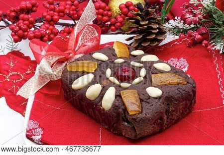 Italian Certosino Di Bologna. Medieval Panspeziale Cake. Traditional Christmas Cake From Bologna. It