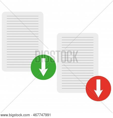 Document Upload Icon. Load Internet Data Symbol. Vector Illustration. Stock Image.