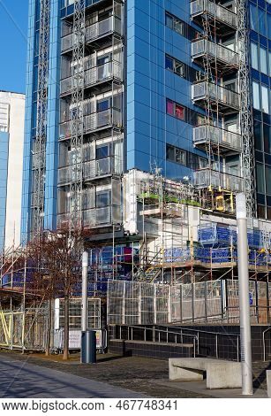 High Rise Residential Building Of Flats With Cladding Being Replaced With Fire Resistant Materials