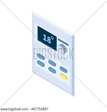 Home Climate Control Isometric Composition With Isolated Icon Of Domestic Appliance On Blank Backgro