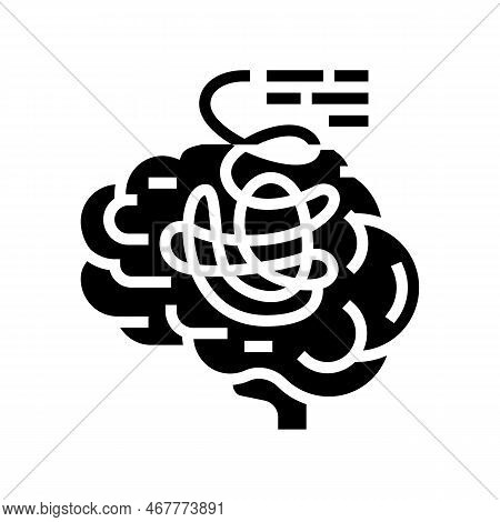 Rhink Brain Human Glyph Icon Vector. Rhink Brain Human Sign. Isolated Symbol Illustration