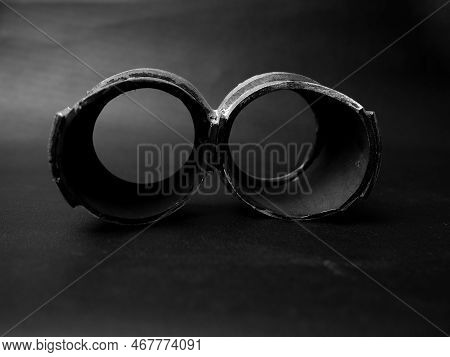 A Diy Silver Colored Pilot Style Goggles For Costume Accecories