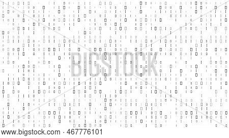 Binary Code. White Number Pattern. Computer Data. Zero And One Symbols. Digital Matrix Backdrop. Sof