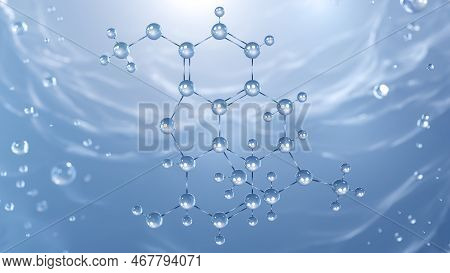 Codeine Molecular Structure, 3d Model Opiate, Structural Chemical Formula View From A Microscope