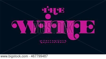 Flourish Pink Alphabet. Bold Ornate Serif Font, Fancy Type For Elegant Restaurant Logo, Menu Headlin