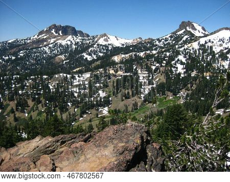 View Of Rugged Mountains In Lassen Volcanic National Park