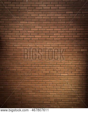 Image Of A Wall Made Of Red Brick.